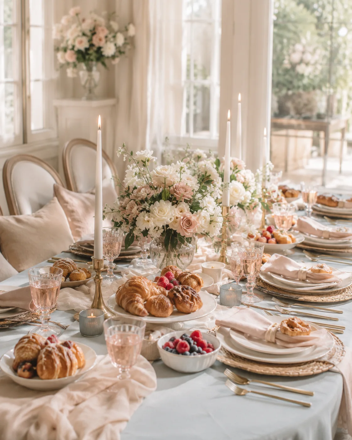 Mesa de brunch floral